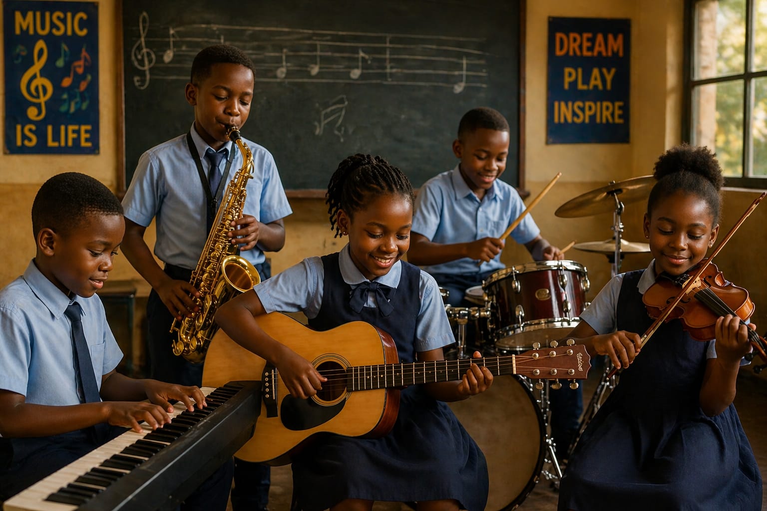 Children learning instruments